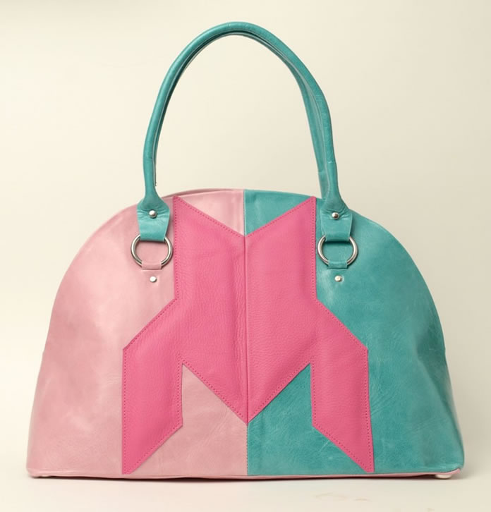 Dogtooth Leather Top Handle Bag Belle Pink Nelson Were