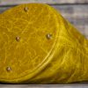 Yellow  leather bucket top handle bag with adjustable shoulder strap - Image 8