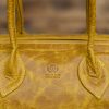 Yellow  leather bucket top handle bag with adjustable shoulder strap - Image 4