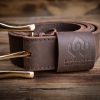 Handcrafted stitched  double cow hide belt - Image 2