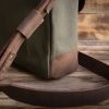 Land Rover inspired canvas and leather messenger bag - Image 9