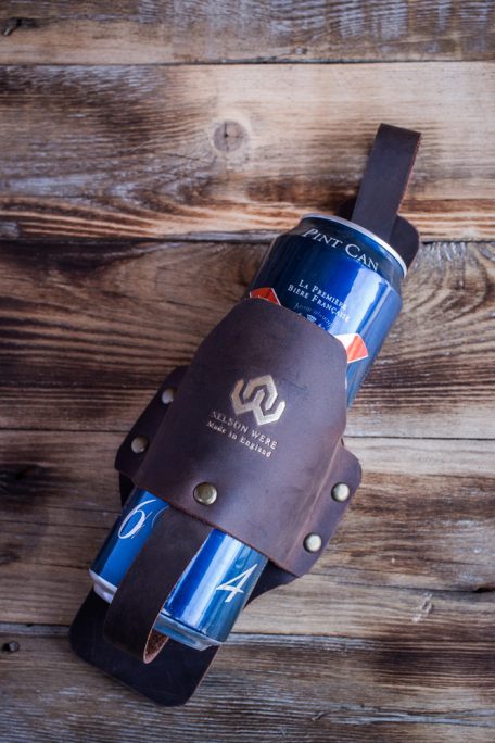 Leather can holder