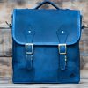 leather satchel messenger bag - racing green - Image 2