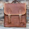 leather satchel messenger bag - racing green - Image 9