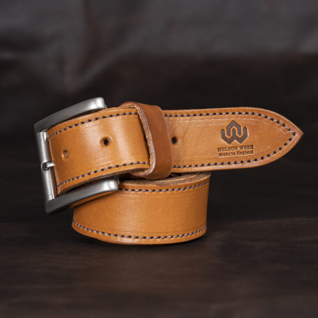 Tan Leather double cowhide handstitchedbelt